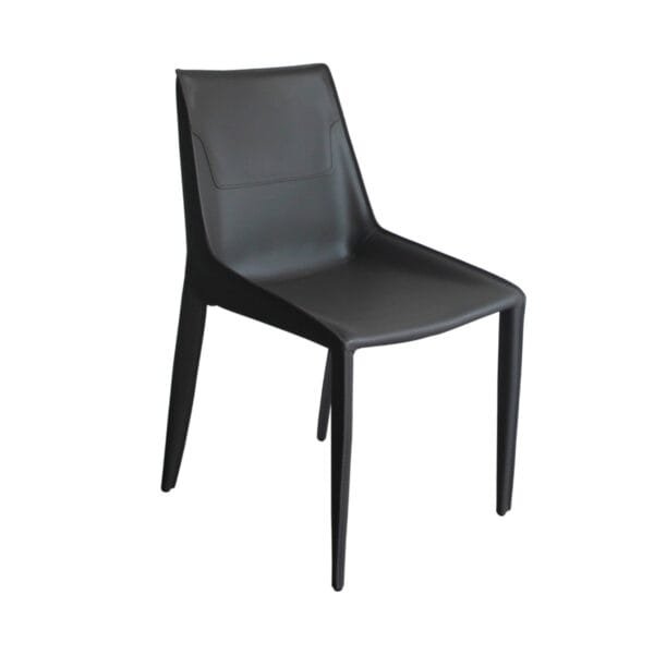 Modrest Halo - Modern Grey Saddle Leather Dining Chair Set of Two - Image 2