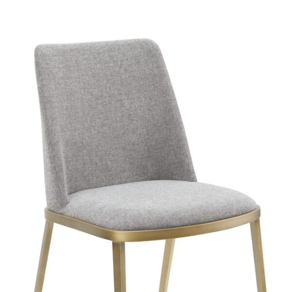 Modrest Brent- Contemporary Light Grey Fabric + Brass Dining Chair Set of 2 - Image 3