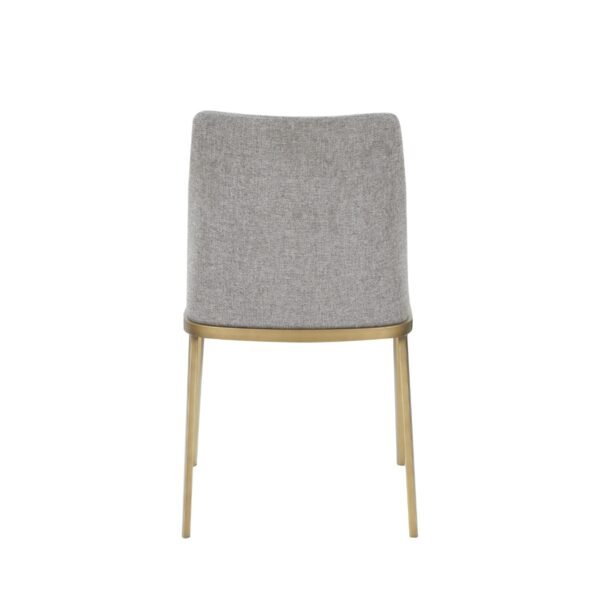 Modrest Brent- Contemporary Light Grey Fabric + Brass Dining Chair Set of 2 - Image 2