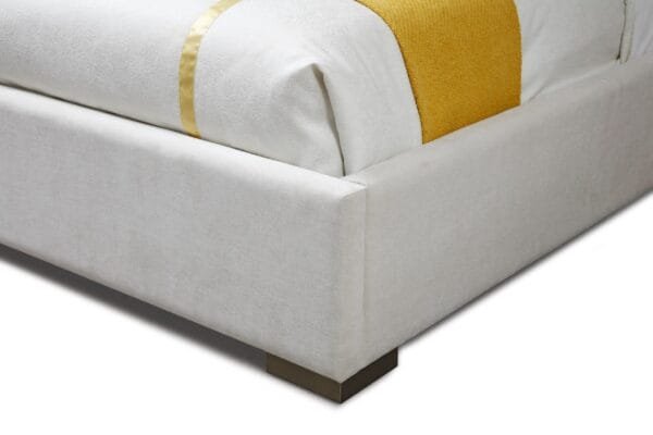 Modrest Nixa - Modern Beige Velvet + Brushed Bronze Bed-eastern - Image 3