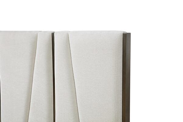 Modrest Nixa - Modern Beige Velvet + Brushed Bronze Bed-queen - Image 4