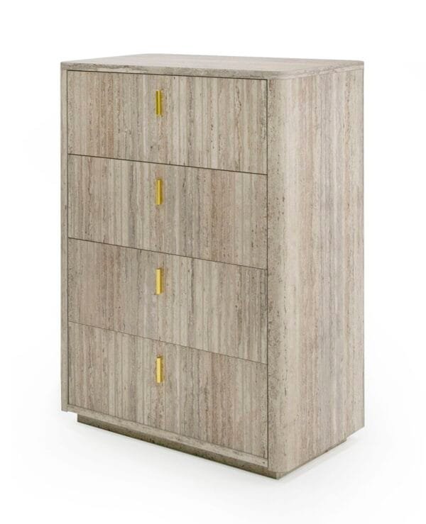 Nova Domus Roma - Modern Faux Travertine + Gold Chest - Image 5