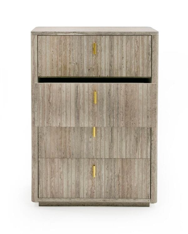 Nova Domus Roma - Modern Faux Travertine + Gold Chest - Image 4