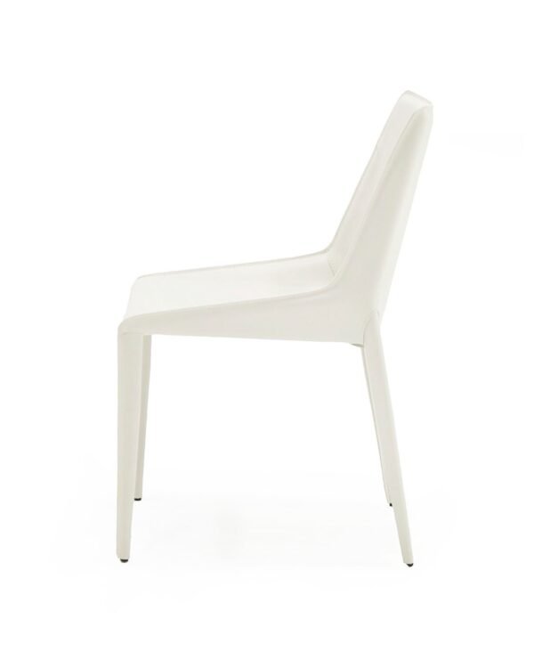 Modrest Halo - Modern Ivory Saddle Leather Dining Chair Set of 2