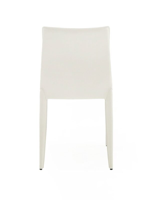 Modrest Halo - Modern Ivory Saddle Leather Dining Chair Set of 2 - Image 3