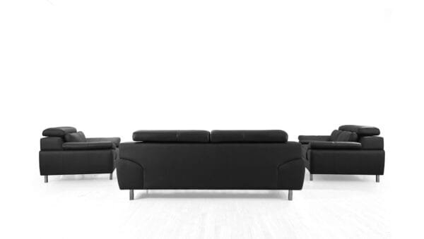 Divani Casa Grange - Modern Black Leather Sofa Set - Image 3