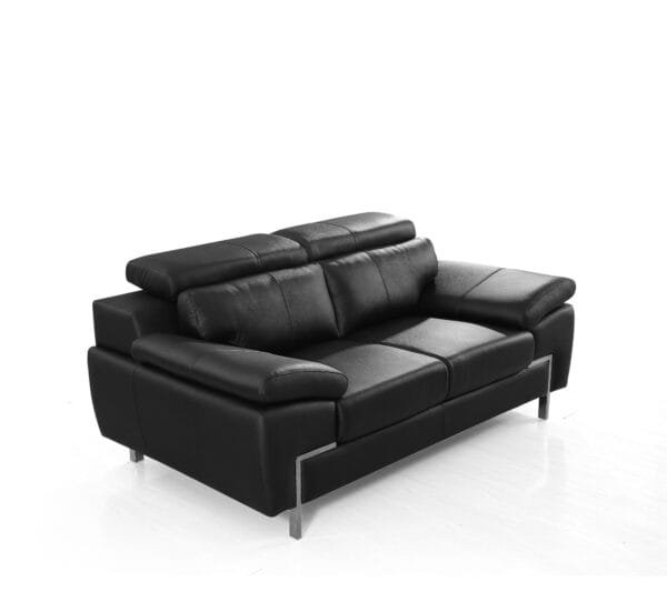 Divani Casa Grange - Modern Black Leather Sofa Set - Image 5