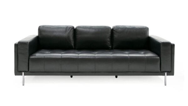 Divani Casa Schmidt - Modern Black Leather Sofa - Image 2