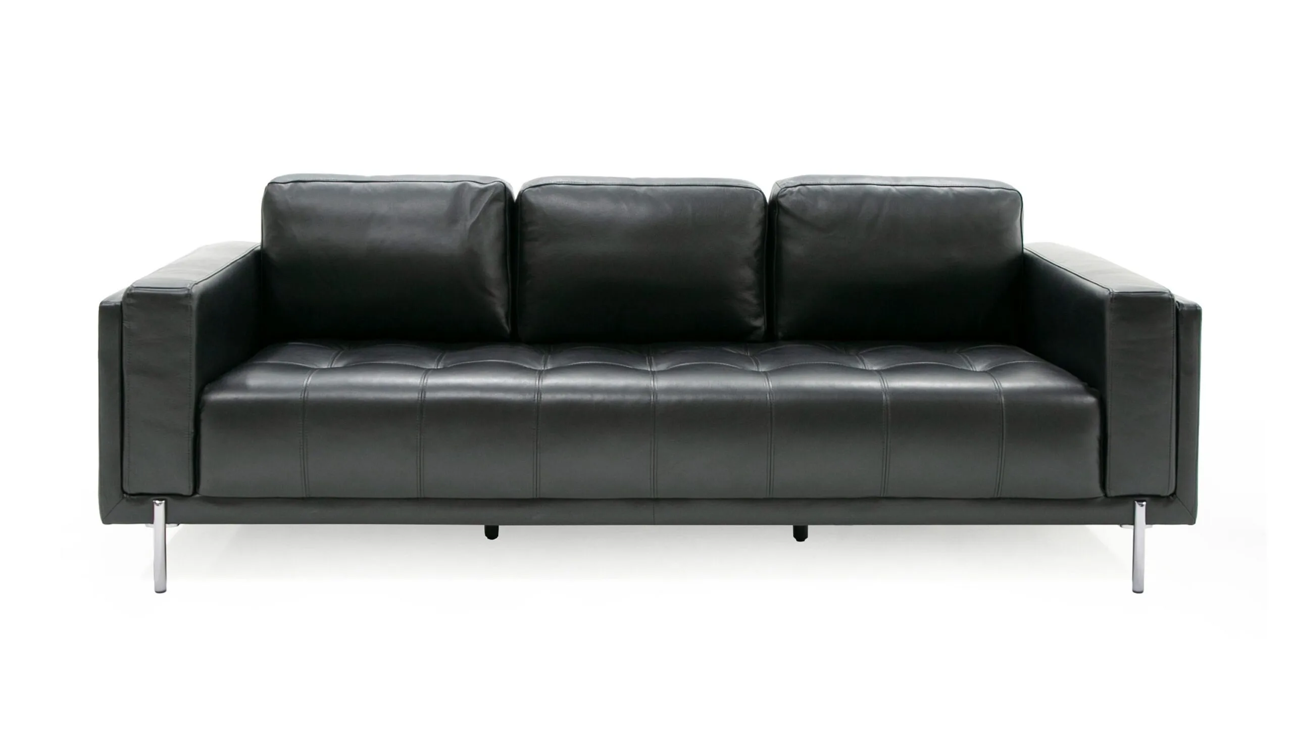 Divani Casa Schmidt - Modern Black Leather Sofa 2 Divani Casa Schmidt - Modern Black Leather Sofa - Image 2