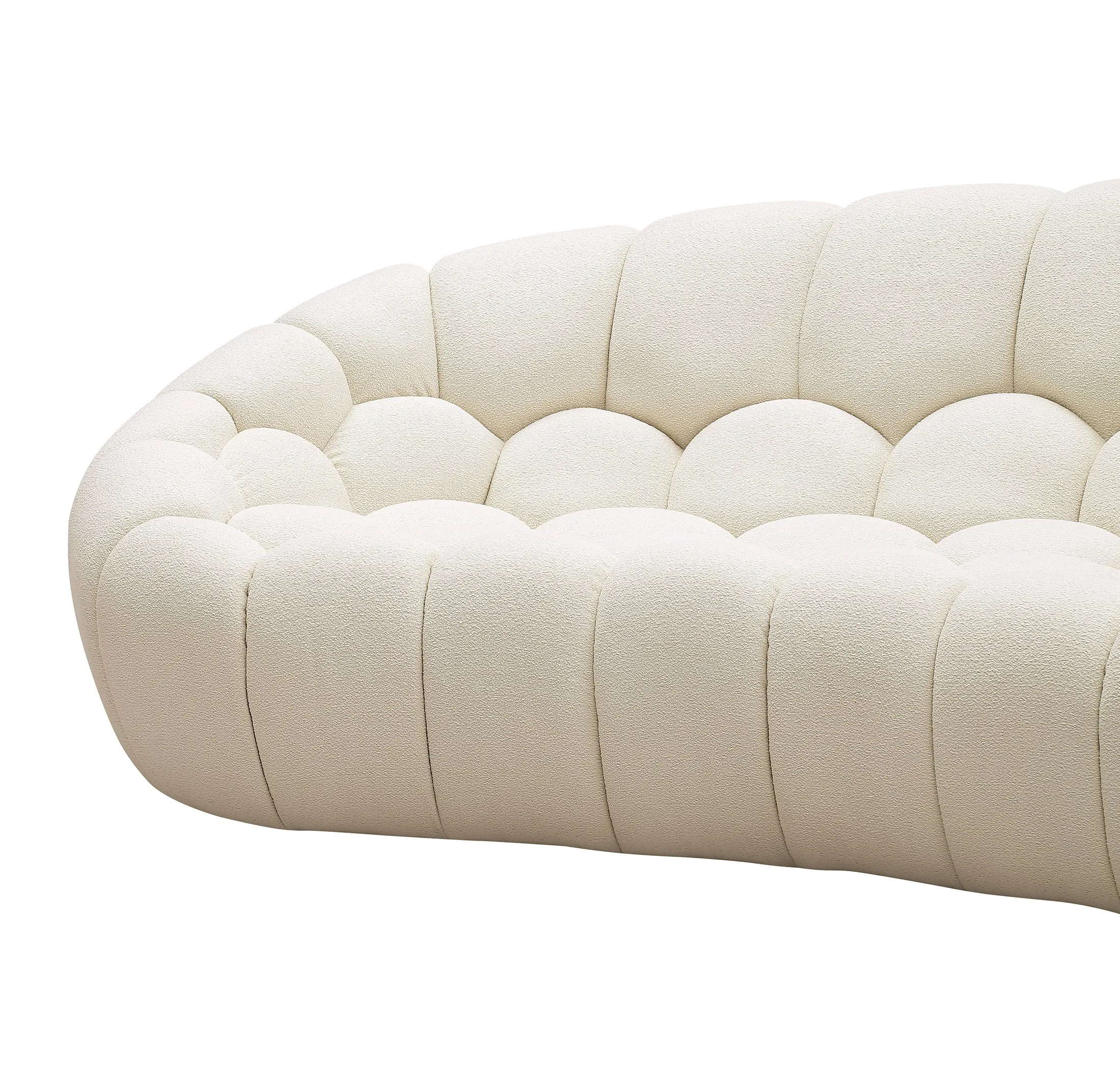 Divani Casa Yolonda - Modern Curved Off-White Fabric Sofa - Image 2