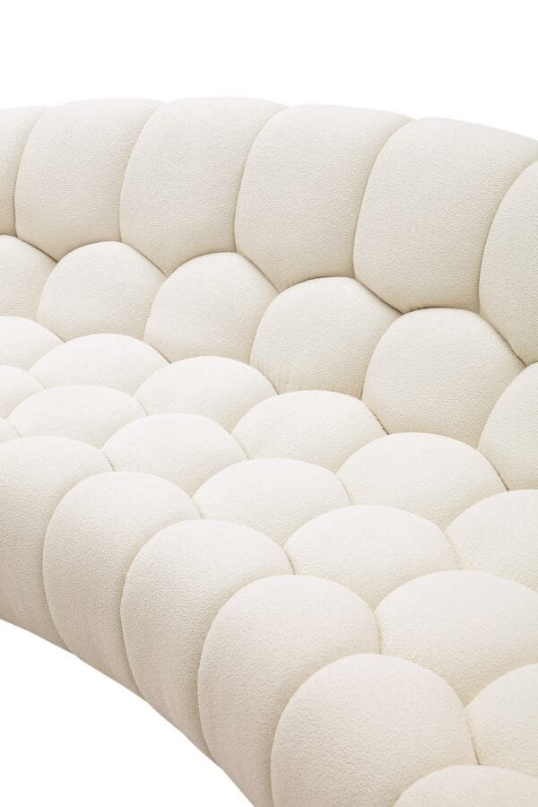 Divani Casa Yolonda - Modern Curved Off-White Fabric Sofa - Image 3