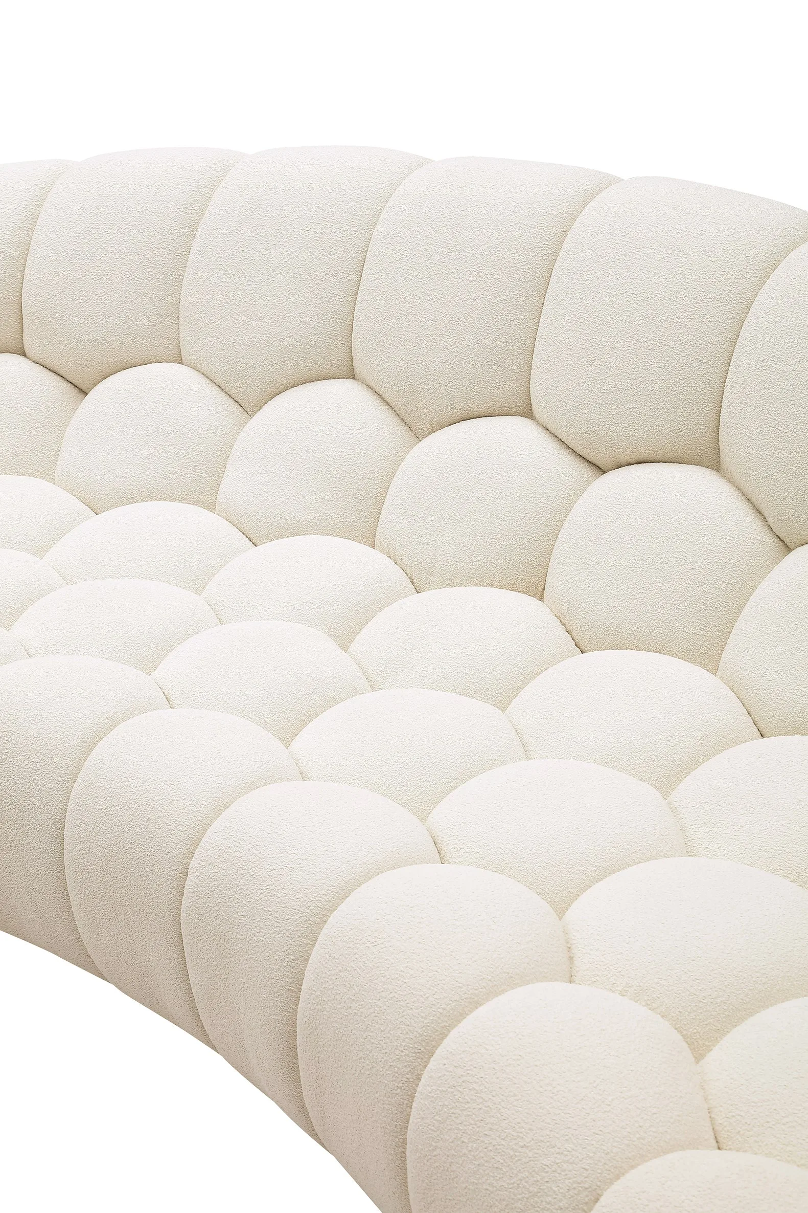 Divani Casa Yolonda - Modern Curved Off-White Fabric Sofa - Image 3