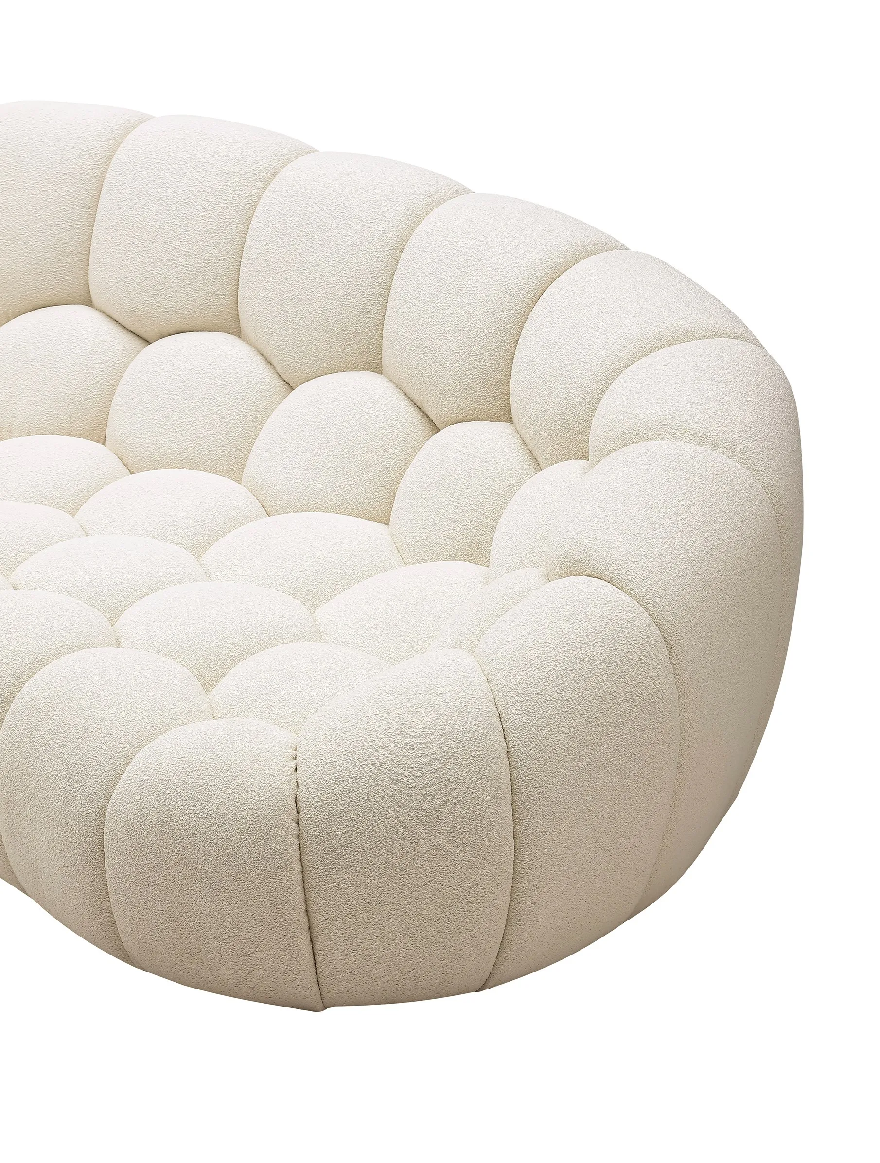 Divani Casa Yolonda - Modern Curved Off-White Fabric Chair - Image 4