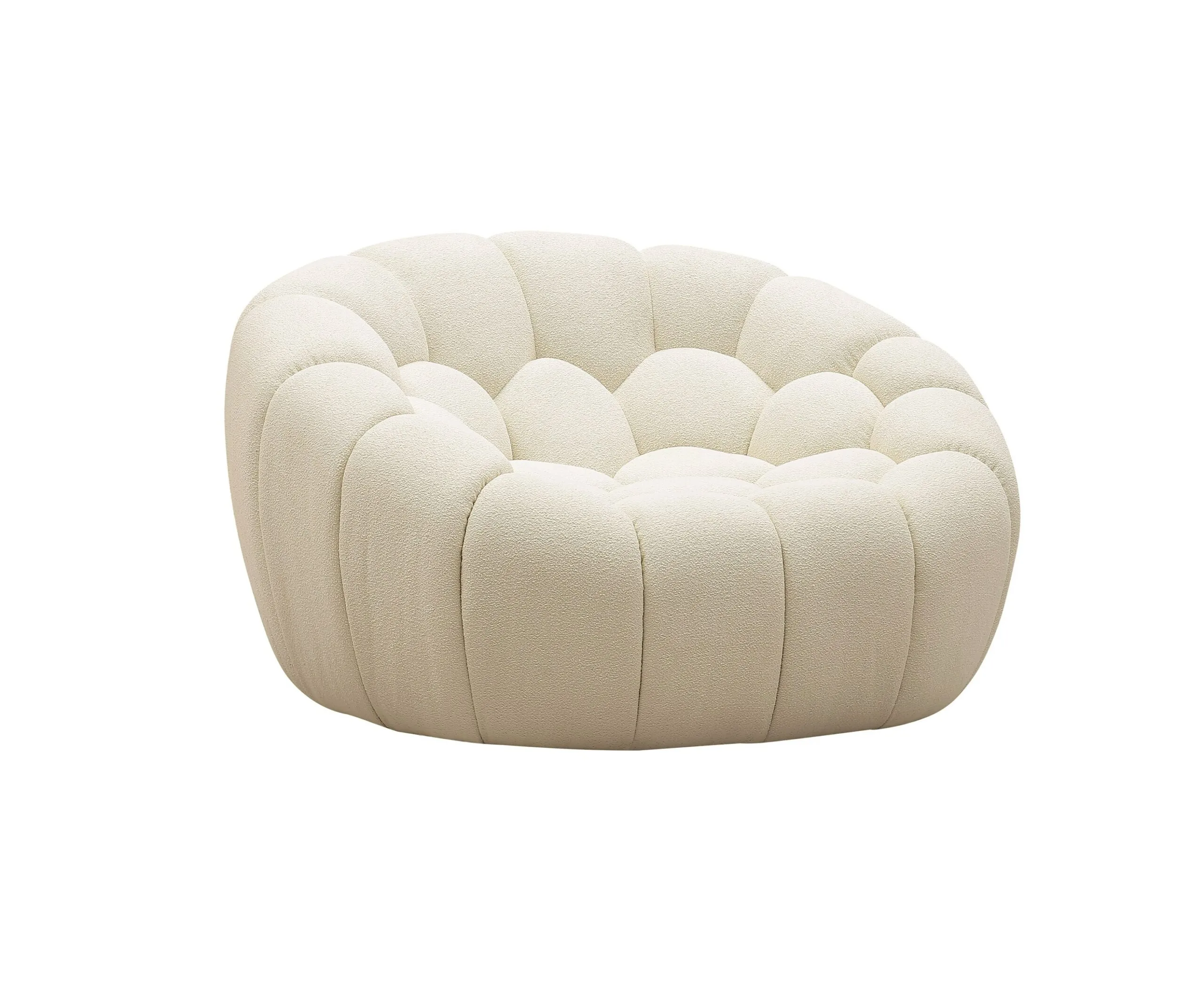 Divani Casa Yolonda - Modern Curved Off-White Fabric Chair