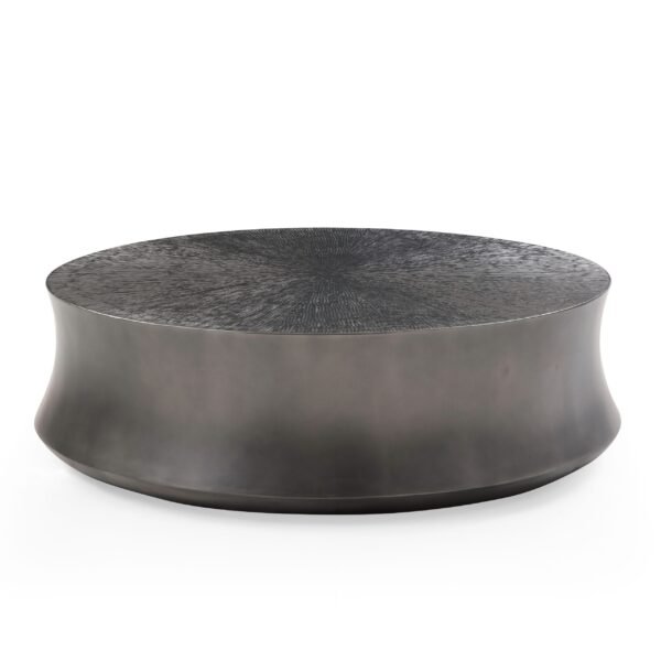 Modrest Airdrie - Modern Antique Grey Large Round Coffee Table - Image 2