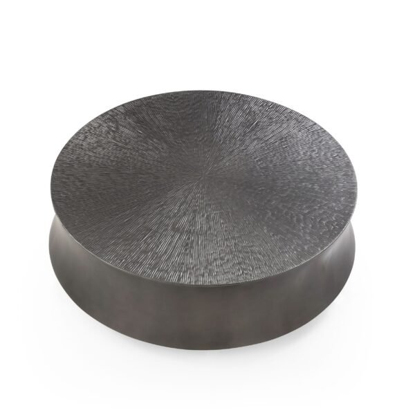 Modrest Airdrie - Modern Antique Grey Large Round Coffee Table - Image 3