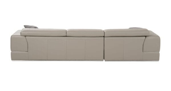Divani Casa Pella  Mini - Modern Grey Italian Leather Left Facing Sectional Sofa - Image 5