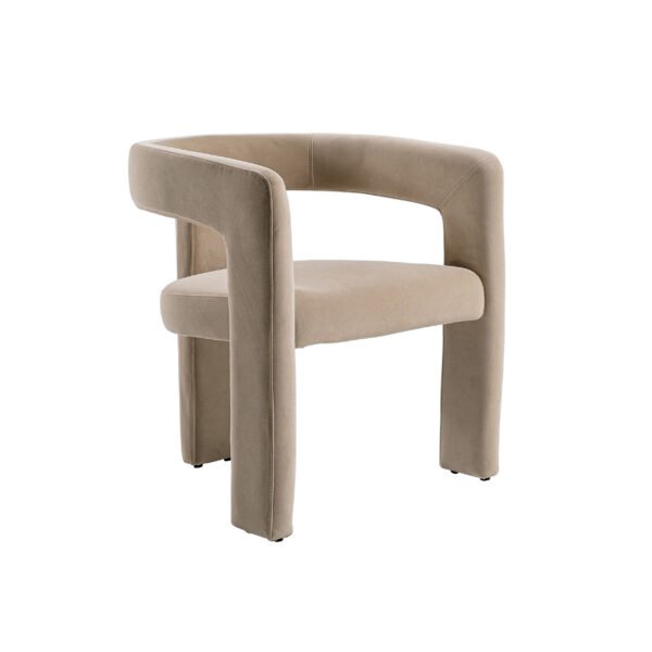 Modrest Cherish - Modern Beige Fabric Dining Chair - Image 3