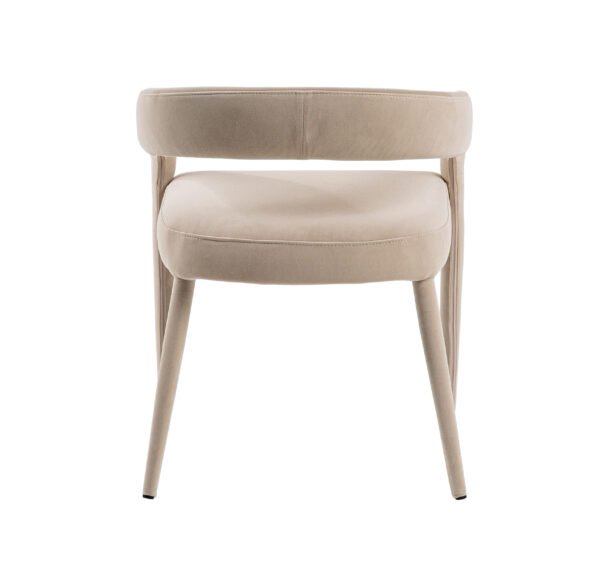 Modrest Mundra - Modern Beige Fabric Dining Chair - Image 4