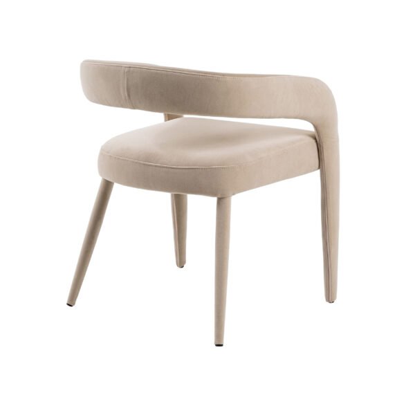 Modrest Mundra - Modern Beige Fabric Dining Chair - Image 3