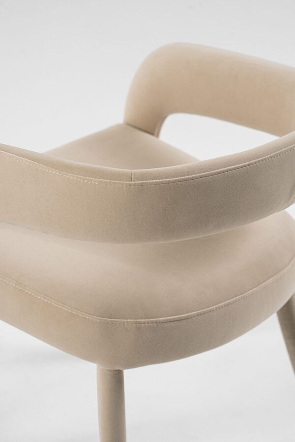 Modrest Mundra - Modern Beige Fabric Dining Chair - Image 5