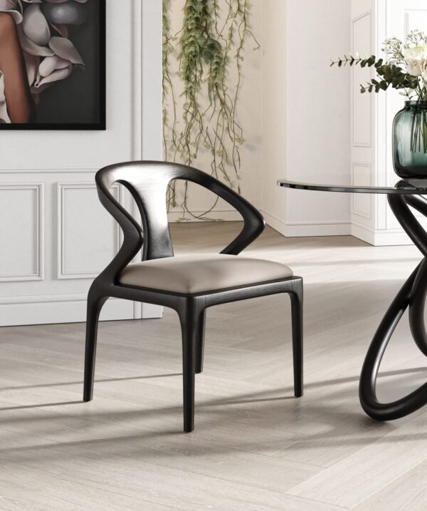 Modrest Campbell - Mid-Century Modern Grey & Black Ash Dining Chair - Image 5