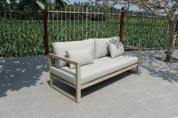 Renava Calm - Outdoor Grey + Acacia Sofa Set - Image 2