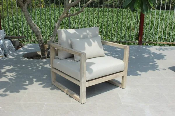 Renava Calm - Outdoor Grey + Acacia Sofa Set - Image 3