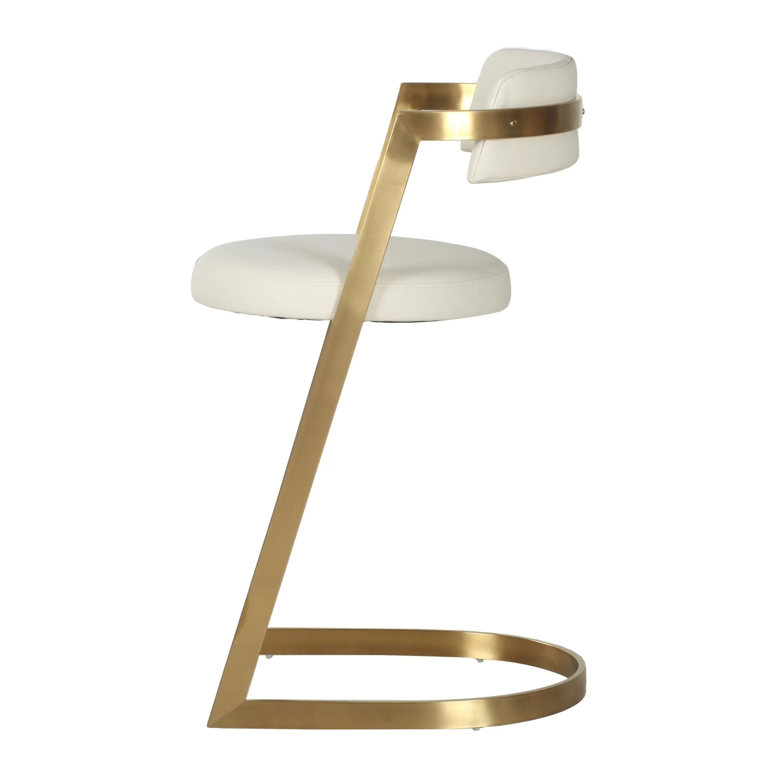 Modrest Shandra - Beige Pleather + Gold Counter Stool - Image 2