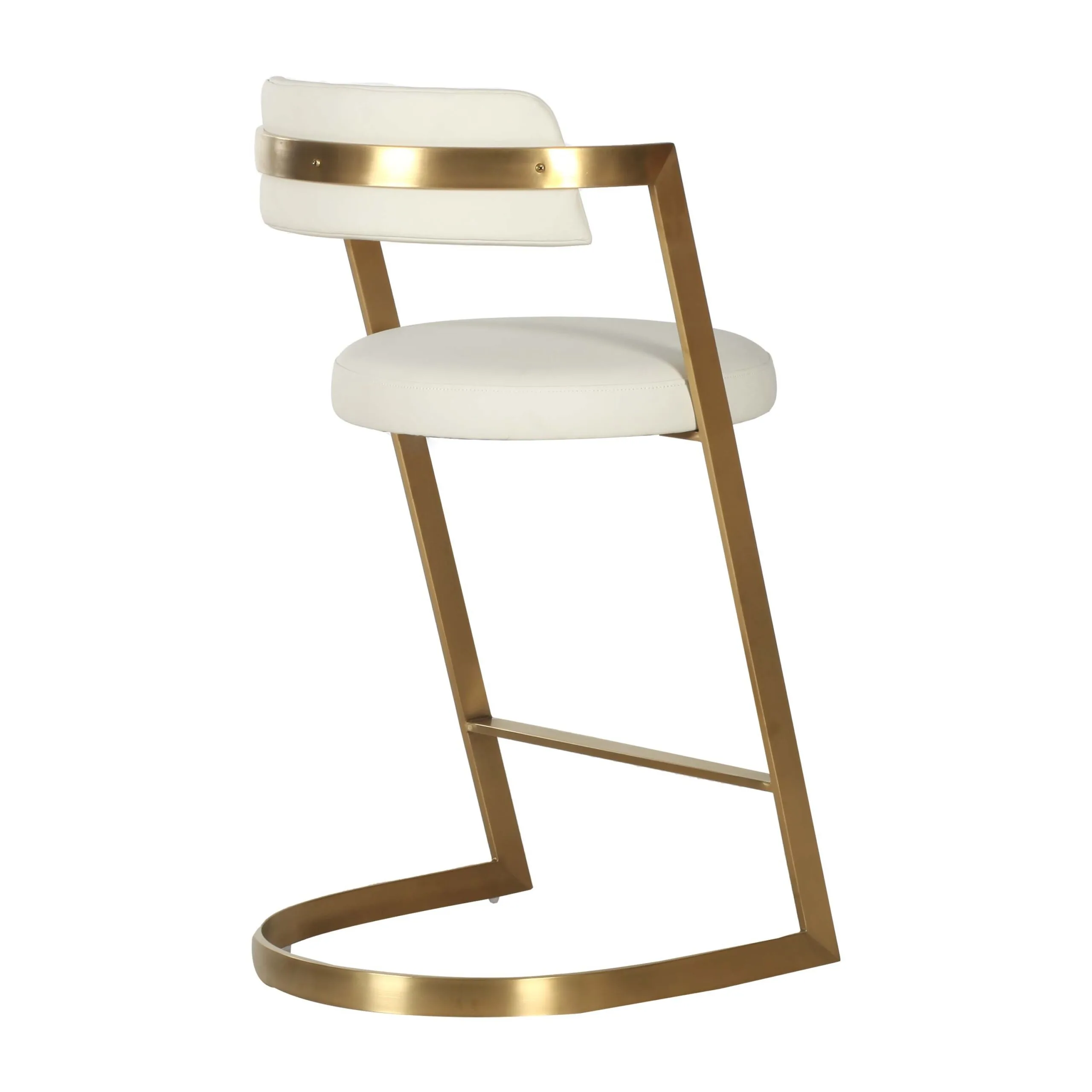 Modrest Shandra - Beige Pleather + Gold Counter Stool - Image 3