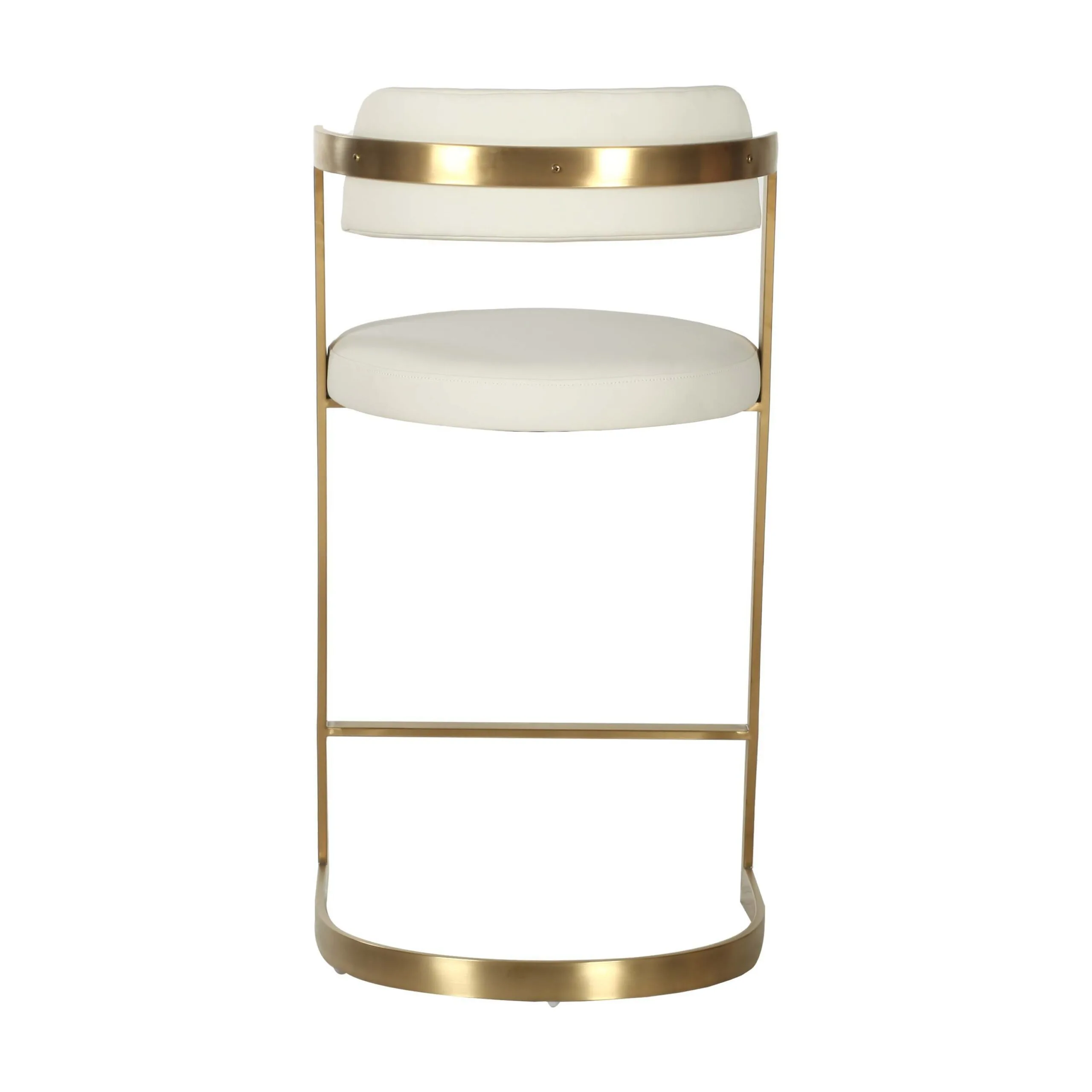 Modrest Shandra - Beige Pleather + Gold Counter Stool - Image 4