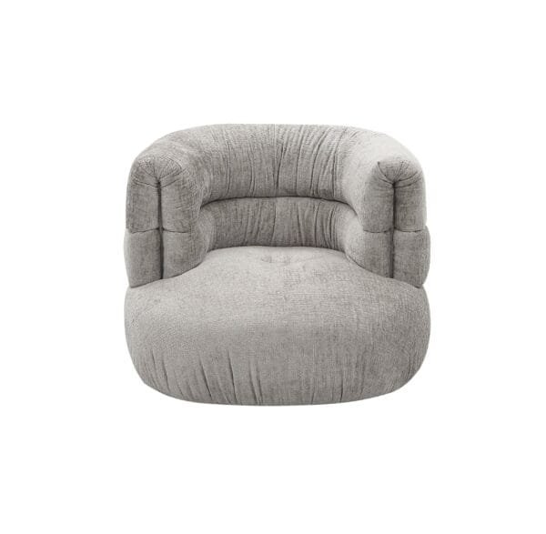 Divani Casa Shay - Modern Grey Fabric Accent Chair + Ottoman - Image 2