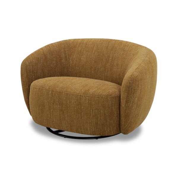 Divani Casa Norris - Modern Mustard Fabric Swivel Accent Chair