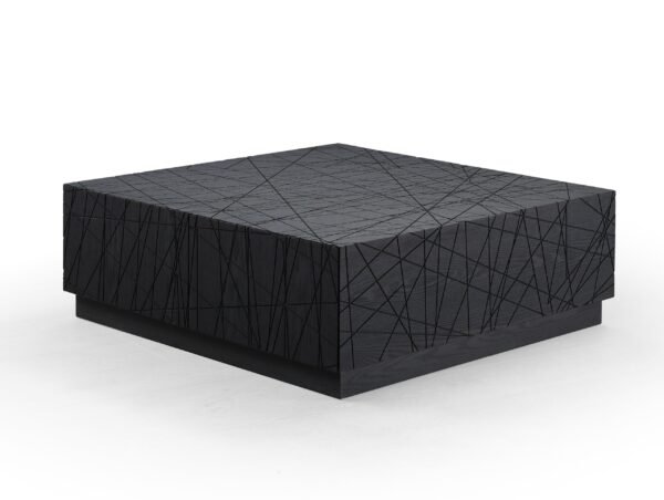 Modrest Kenda - Modern Black Oak Square Coffee Table With Storage