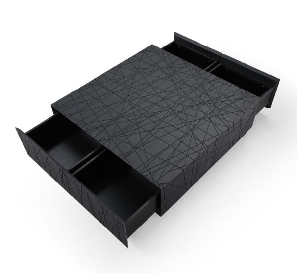 Modrest Kenda - Modern Black Oak Square Coffee Table With Storage - Image 4