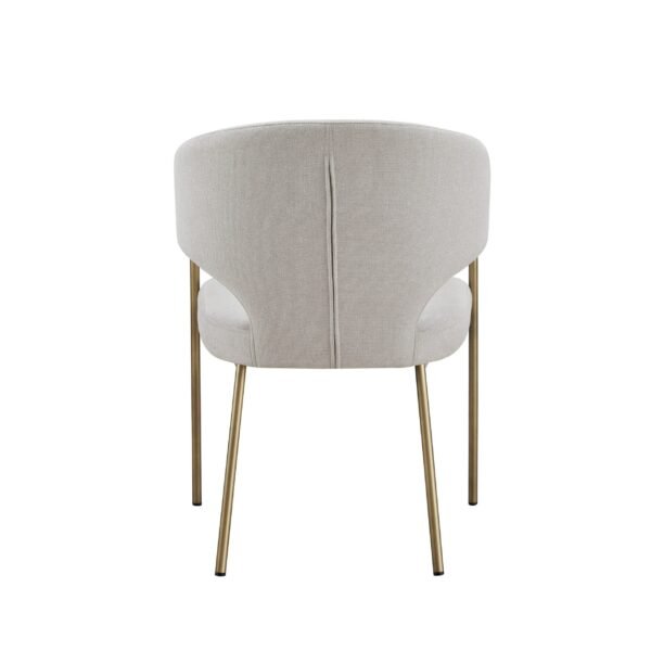 Modrest Claudine - Modern Off-White Fabric & Brass Dining Chair - Image 2