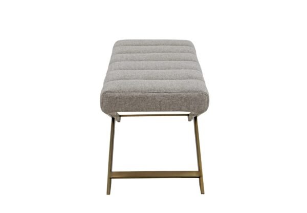 Modrest Xane - Contemporary Grey Fabric & Brushed Brass Bench - Image 2