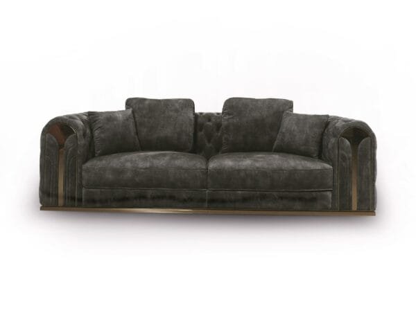Divani Casa Dosie - Transitional Grey Velvet Sofa Set - Image 4