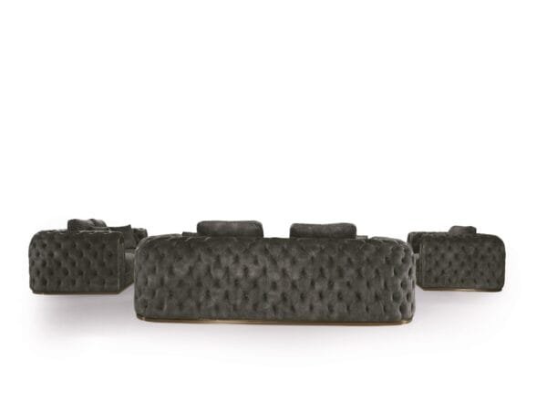 Divani Casa Dosie - Transitional Grey Velvet Sofa Set - Image 3