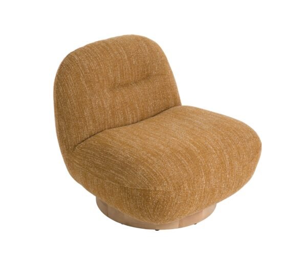 Modrest Renee - Modern Mustard Fabric Swivel Accent Chair - Image 3