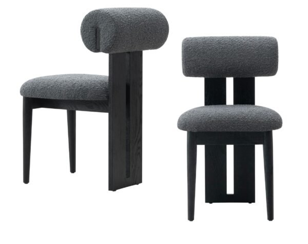 Modrest Skerrit - Modern Grey Fabric + Black Oak Dining Chair (Set of 2) - Image 5