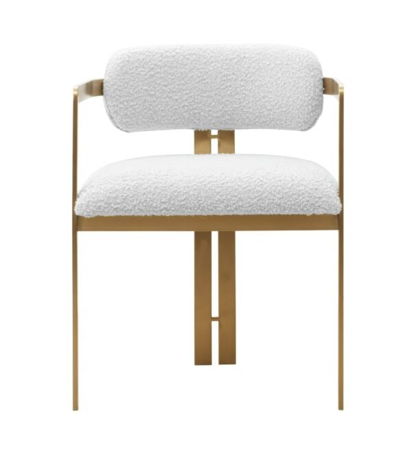 Modrest Feldon - Modern White Fabric + Gold Dining Chair