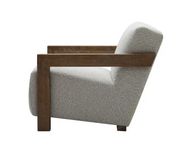 Modrest Rosen - Modern Beige Fabric + Grey Oak Accent Chair - Image 2