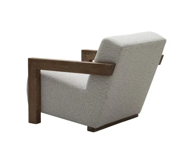 Modrest Rosen - Modern Beige Fabric + Grey Oak Accent Chair - Image 3