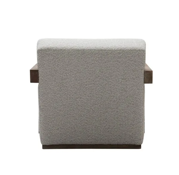 Modrest Rosen - Modern Beige Fabric + Grey Oak Accent Chair - Image 4