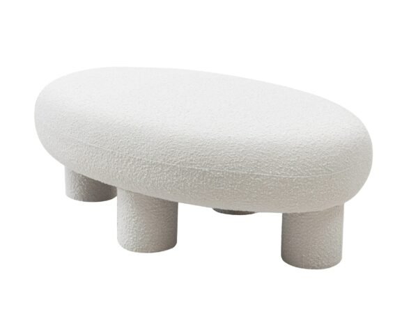 Modrest Gaynes - Modern Off-White Fabric Bench - Image 2