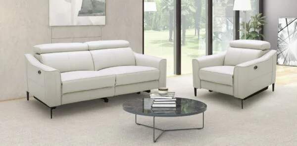 Divani Casa Eden - Modern White Leather Sofa With 2 Recliners - Image 4