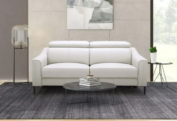 Divani Casa Eden - Modern White Leather Sofa With 2 Recliners - Image 3