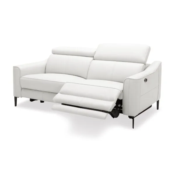 Divani Casa Eden - Modern White Leather Sofa With 2 Recliners - Image 2