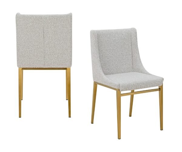 Modrest Mimi  - Modern Light Grey Fabric + Antique Brass Dining Chair (Set of 2) - Image 4